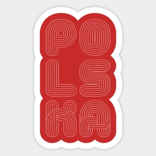 Vintage Style Poland/Polish Lettering Design Sticker